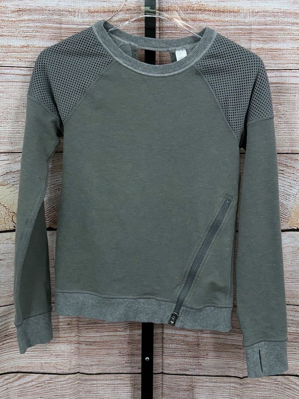 Ivivva Gray Sweatshirt with Angled Zip Size 12